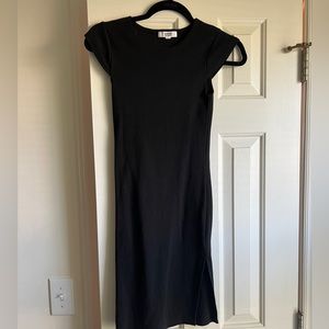 BB Dakota knit midi dress with slit and cap sleeves